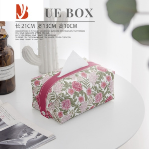 三维工匠美式乡村田园皮质抽纸盒抽纸袋客厅茶几办公室创意纸巾盒轻奢风高 皮革抽纸盒-美式乡村田园3