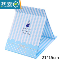 敬平高清单面化妆镜子台式梳妆 镜子美容公主镜折叠方镜子桌面随身镜便携式用镜 蓝色咖啡