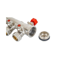 中锦科技 分水器 地暖分水器 主杠DN25(1寸)适配地暖管20mm(4分)2路 套