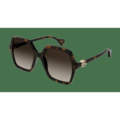 古驰(GUCCI)中性 rectangle方框渐变棕尼龙材质百搭太阳镜