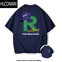 HLCOMANY245短袖2025新款夏季ins青少年字母百搭大码男女同款新款T恤