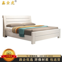 鑫金虎 实木床新中式卧室床单人床双人床橡木床1.5米