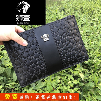 狮壹（Lionone）男手包2018新款手包男大容量信封包潮男手拿包男包
