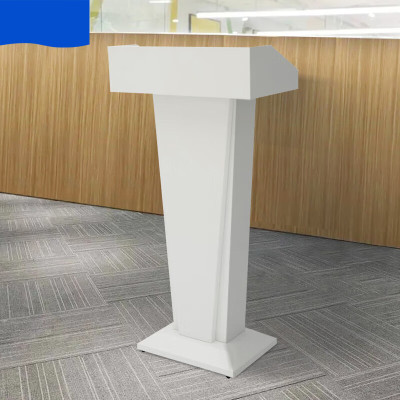 骁征 誉卓远物业咨询台钢制会议演讲台主持报告台白色发言台