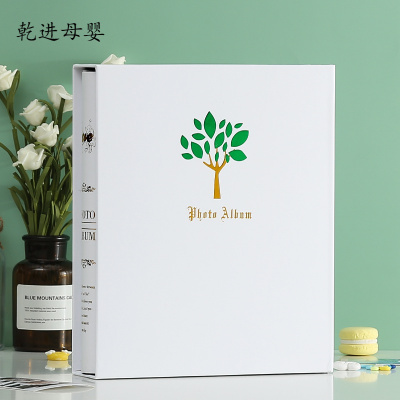 儿童节礼物新品直营-宝宝成长纪念册5寸6寸7寸200张相册本插页式家庭大容量影集记录册盒装款-幸福树5