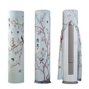 京城派 格力美的空调罩柜机海尔布艺客厅立式圆形圆柱2匹3匹防尘罩 7617雅趣 175*40cm