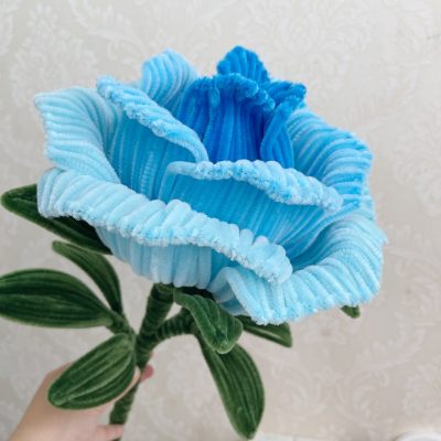巨型扭扭棒手工diy材料包仿真玫瑰永生花束-巨型玫瑰花材料包[渐变蓝]