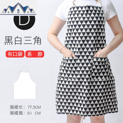 日式韩版男士女士做饭时尚可爱棉厨房防油北欧美甲店工作服围裙 三维工匠