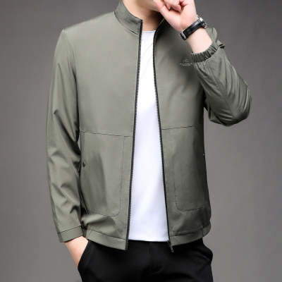 春秋休闲立领夹克外套简约男士轻奢立领上衣外套轻奢休闲时尚夹克