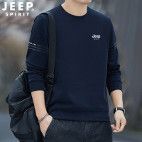 吉普JEEP卫衣男秋冬新款男士品质圆领长袖T恤运动加绒大码打底衫