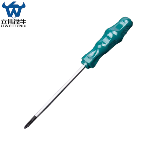 立伟铁牛绿胶炳螺丝刀3*75mm十字型/把