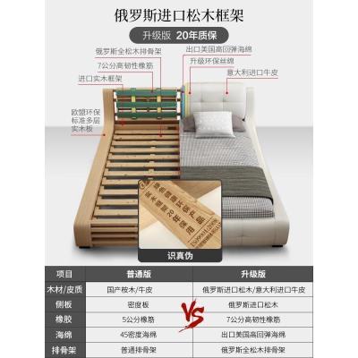 森美人床1.8米双人床婚床现代简约床主卧榻榻米欧式皮床家具