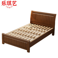 乐琪艺 实木单人床 胡桃色 2000*1800*960mm 张