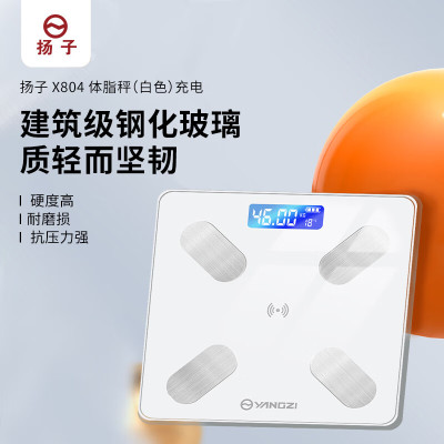 扬子体重秤电子秤称重器扬子X804体脂秤(白色)充电