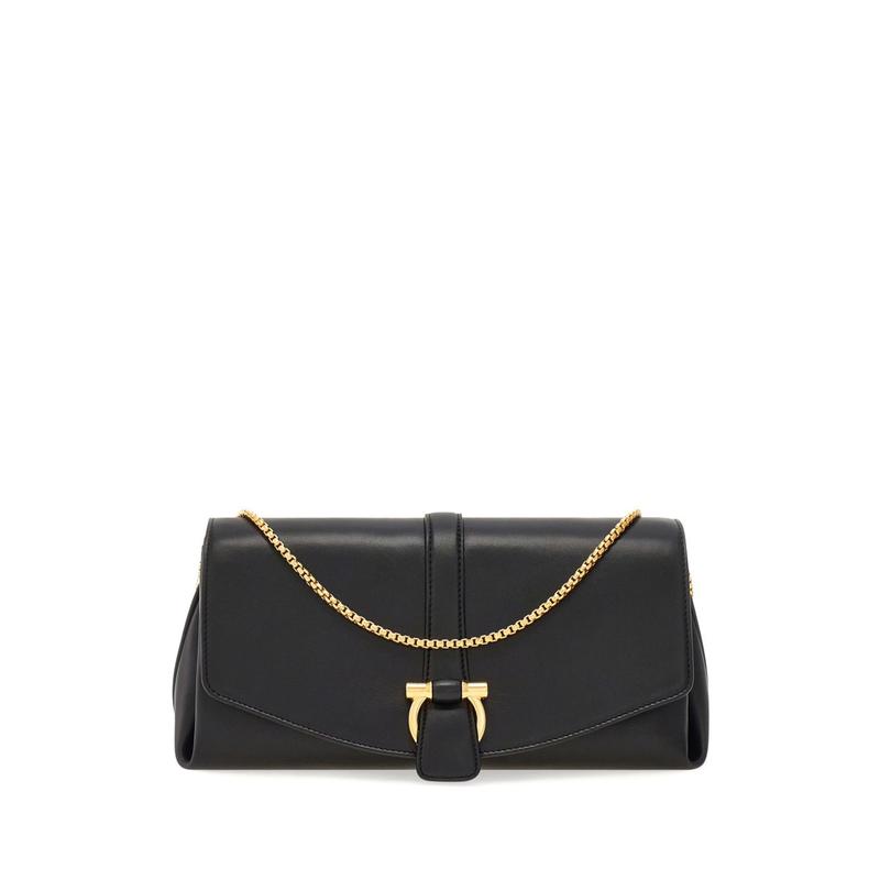 Salvatore Ferragamo女士小方包真皮链条单肩包翻盖磁吸设计多 compartment 内部拉链