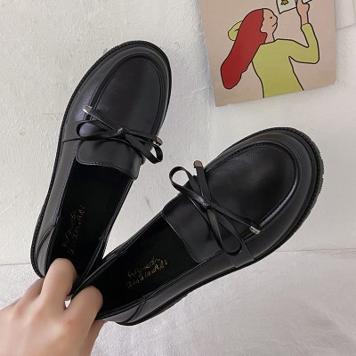 枫述英伦小皮鞋女2021年新款百搭春季韩版圆头厚底学院风日系jk制服鞋