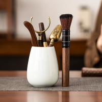 苏氏陶瓷(SUSHI CERAMICS) 茶具配件影青茶道六君子黑檀木茶针匙托茶铲茶夹