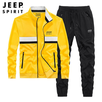 JEEP吉普运动套装男士夹克2021春秋季新款立休闲长袖休闲长裤韩版潮流套装百搭男hm0672