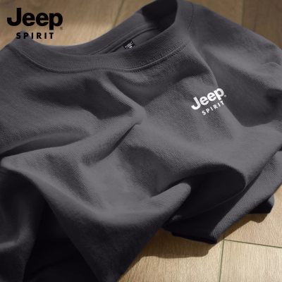 JEEP SPIRIT吉普男士短袖夏季纯棉2025新款宽松简约男装户外t恤男