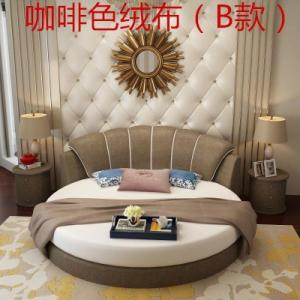 圆床双人床圆形床现代简约公主床婚床情侣电动床情趣宾馆主题软包