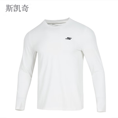 斯凯奇 男白色长袖休闲服 P225M287-0019L 件