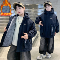 儿童装男童加绒外套新款男孩加厚冬季派克服大童秋冬款棉服潮