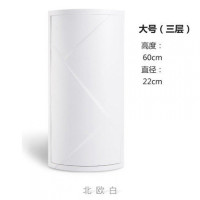 浴室转角置物架厨房卫生间旋转架子三角化妆收纳架储物柜墙角 三维工匠 (中号典雅灰)2层架直径19-高度42厘米浴室置物架