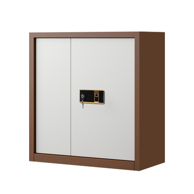 铭威盾指纹电子保密柜钢制密码文件柜档案柜矮柜保密资料柜办公柜 单节咖白钥匙指纹