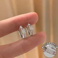 纯银锆石方糖耳扣女简约百搭甜酷风耳环小众独特2025新款耳饰送女朋友老婆情人节七夕生日礼物