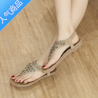 SUNTEK夹趾网红凉鞋女夏ins潮仙女风罗马百搭晚晚人字拖2023新款平底鞋