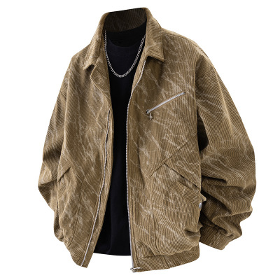 男装春秋季新款夹克男翻领外套时尚潮流多口袋上衣外套男