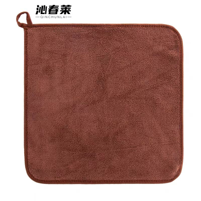 沁春莱加厚珊瑚绒抹布(咖啡色)30*30cm/条