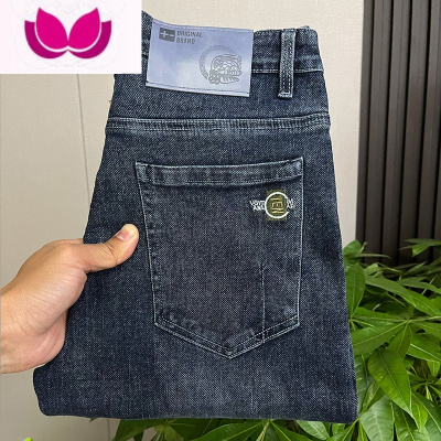 七斓2023春季抖音牛仔裤男士厚款小直筒潮牌欧版休闲弹力薄款