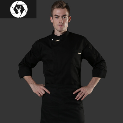 HongZun厨师长工作服男秋冬长袖黑色酒店法式西餐厅餐饮烘焙高级大厨套装其他套装