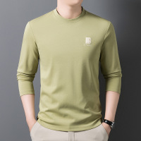 时尚棉质长袖T恤男春秋新款潮流帅气半高领百搭休闲宽松打底上衣