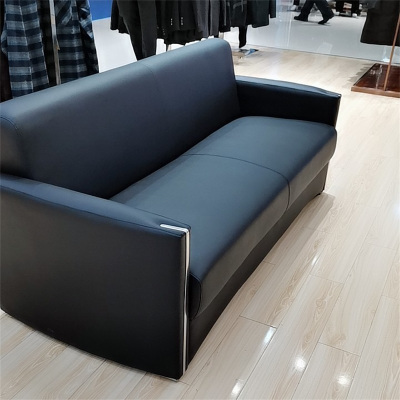 易企采 三人接待西皮沙发1760*750*750mm 办公沙发新中式实木沙发组合布艺沙发样板间售楼处洽谈轻奢家具支持定