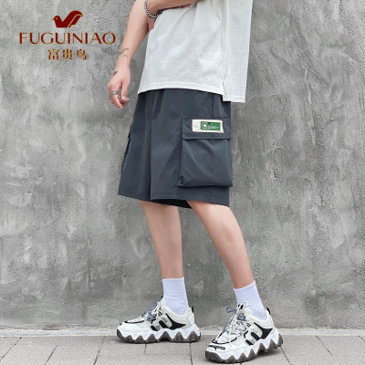富贵鸟(FUGUINIAO)短裤男夏季ins潮牌港风日系宽松薄款韩版潮流百搭工装大口袋裤子