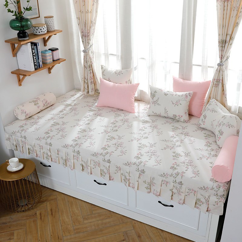 家柏饰(CORATED)北欧高密度海绵飘窗垫乳胶窗台垫定做沙发毯阳台垫榻榻米卡座 花7号 12cm飘窗垫