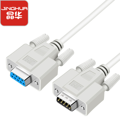 晶华DB9串口9针公对母连接线电脑COM口RS232条形码机扫描仪打印机收银机数控机床直连线1.5米贝吉色