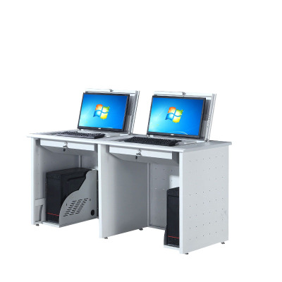 戴劲 翻转桌隐藏式多媒体电教室机房电脑桌嵌入式课桌 040双人位