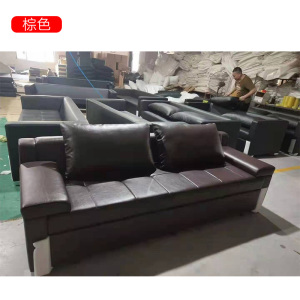 匡大 办公沙发 皮艺沙发 办公室折叠午休沙发 牛皮 三人位 KDT900
