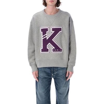 高田贤三(Kenzo)纯棉拼色运动风学院风宽松套头卫衣男