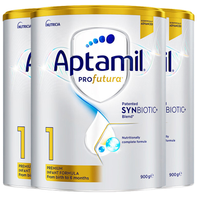 [3罐装]Aptamil澳洲原装进口爱他美白金版1段0-6个月婴幼儿配方奶粉900g