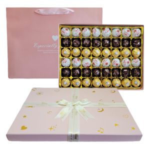 费列罗FerreroRocher榛果威化巧克力48粒纸盒圣诞送礼盒装(配礼袋-可代写贺卡)
