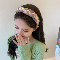 麻花辫法式发箍女高级感珍珠韩国欧根纱2023年新款防滑洗脸头箍