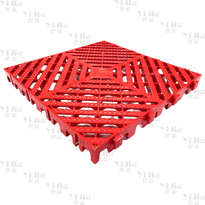 翌嘉 YJ3121317地格栅塑料拼接地板垫网格垫板 红色