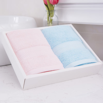 洁丽雅(Grace)6732抗菌毛巾2条礼盒装 纯棉毛圈成人加大毛巾柔软吸水76*35cm 110g