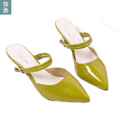 网红拖鞋女外穿夏季新款时尚百搭包头半拖高跟细跟两穿凉拖鞋莎丞