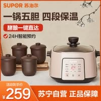 苏泊尔(SUPOR)电炖锅 电炖盅 煲汤锅炖汤锅 紫陶炖锅 一锅五胆隔水炖 酒酿养生锅 DZ25YC868