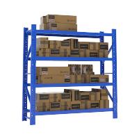 绵冠货架仓储仓库自由组合家用置物架中型库房多功能展示架铁架子 蓝色1500*500*2000mm四层